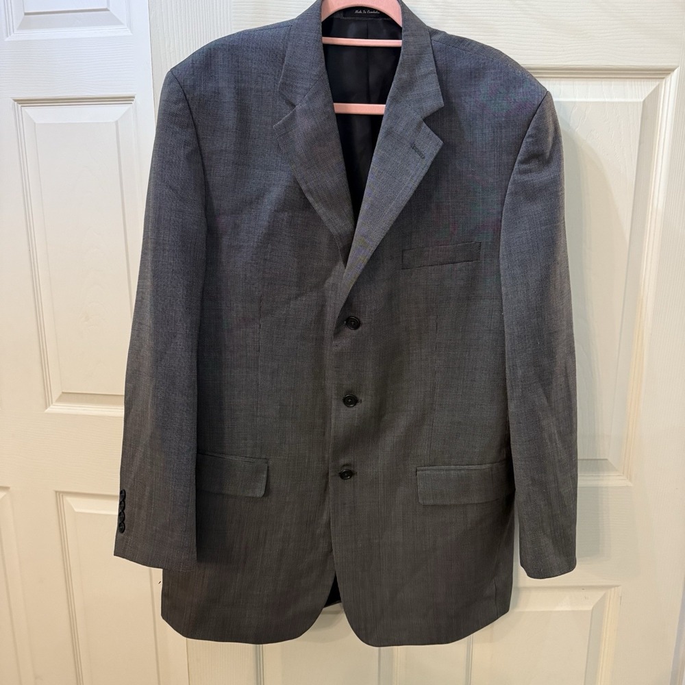 Kilburne‎ and Finch Sport Coat 52L Charcoal Grey Wool Poly Blend 2 Button Vented